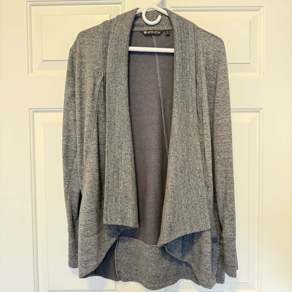 ATHLETA Pranayama Wrap Cardigan Sweater Gray SIZE S